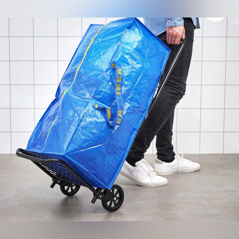 IKEA Frakta Storage Bag Blue 20 Gallon Zipper Duffle Backpack New Unused - Picture 4 of 6
